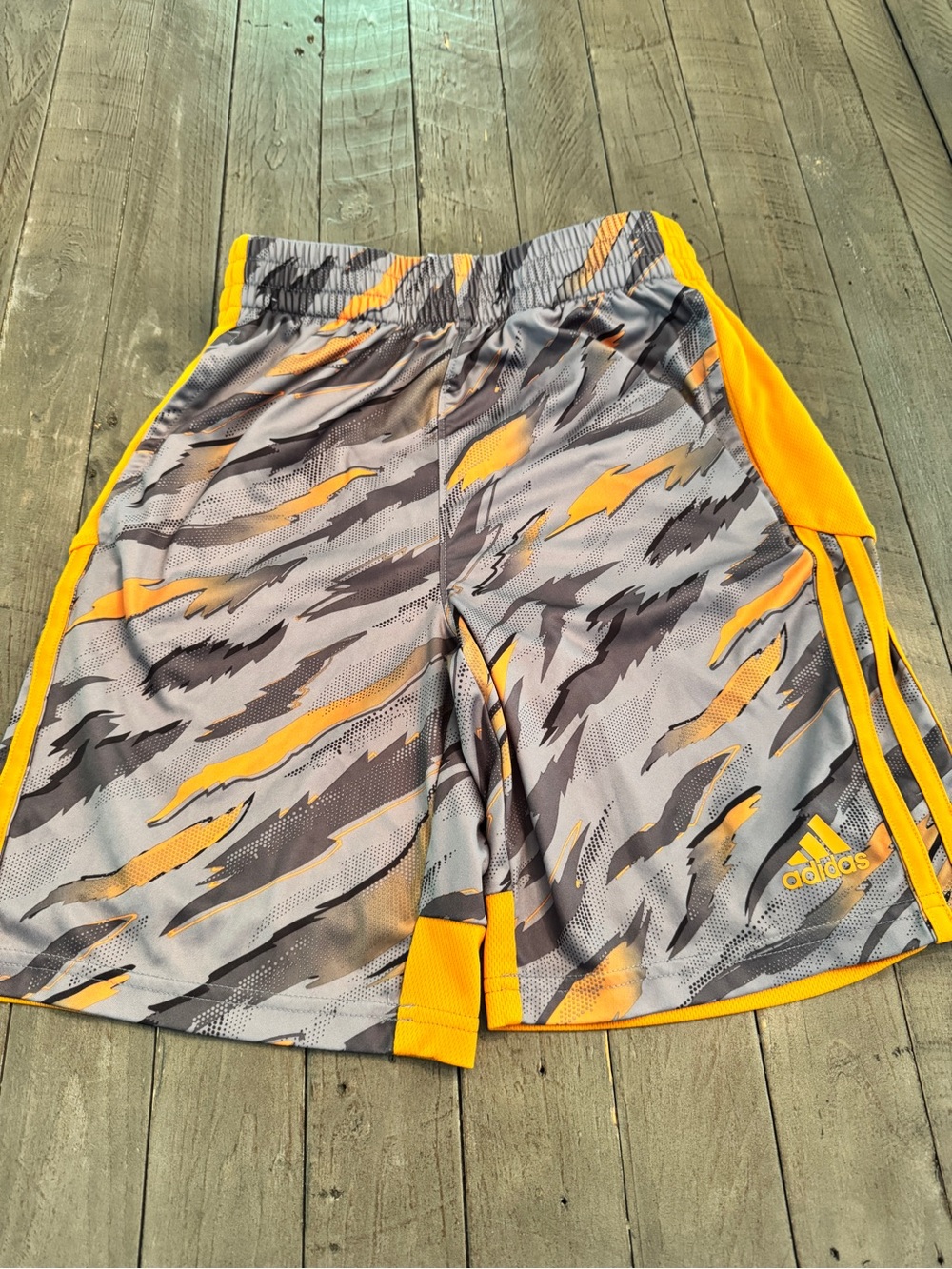 adidas Gray & OrangePrint Boys' Athletic Shorts